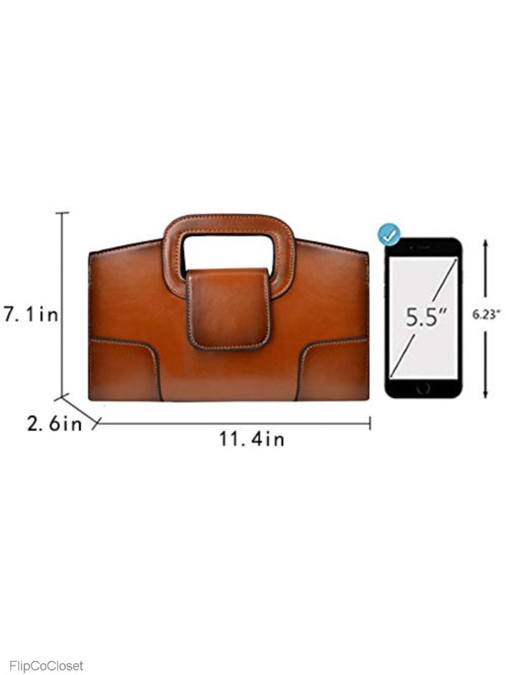 Patent PU Leather Vintage Satchel Top Handle Tote Clutch Shoulder Bag - Picture 5 of 6